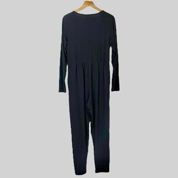 Pact Luxe Jersey Wrap Jumpsuit - Black - Large - Picture 8 of 14